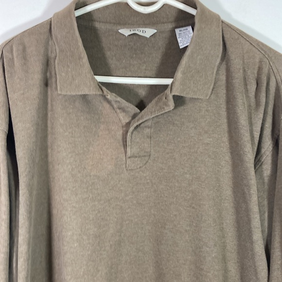Izod Men Long Sleeve Collar Two Button Placket Shirt Size XL - Picture 2 of 9